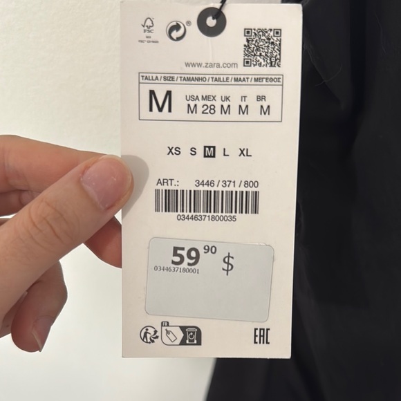 Zara Black Asymmetrical One-Shoulder Cocktail Dress - Picture 2 of 5